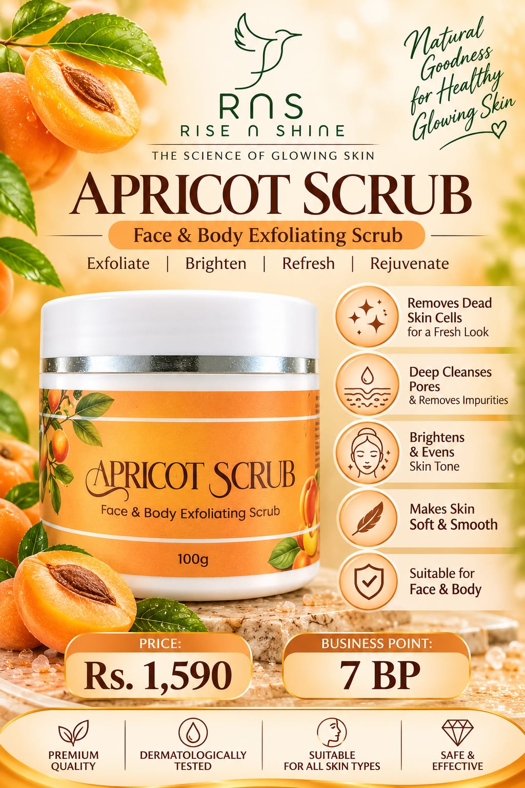 RNS Rise n Shine Peach Scrub