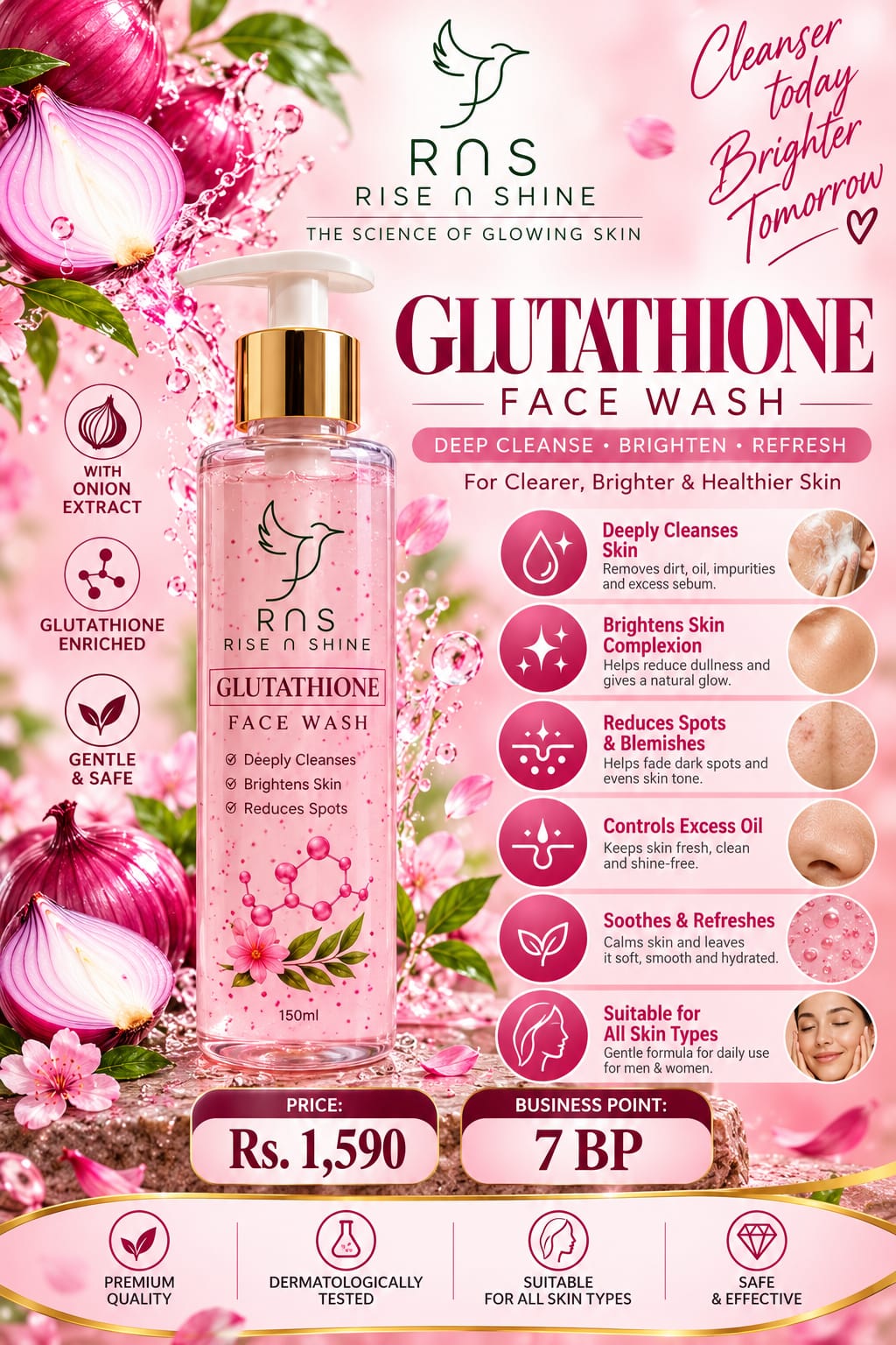 RNS Rise n Shine Glutathione Face Wash