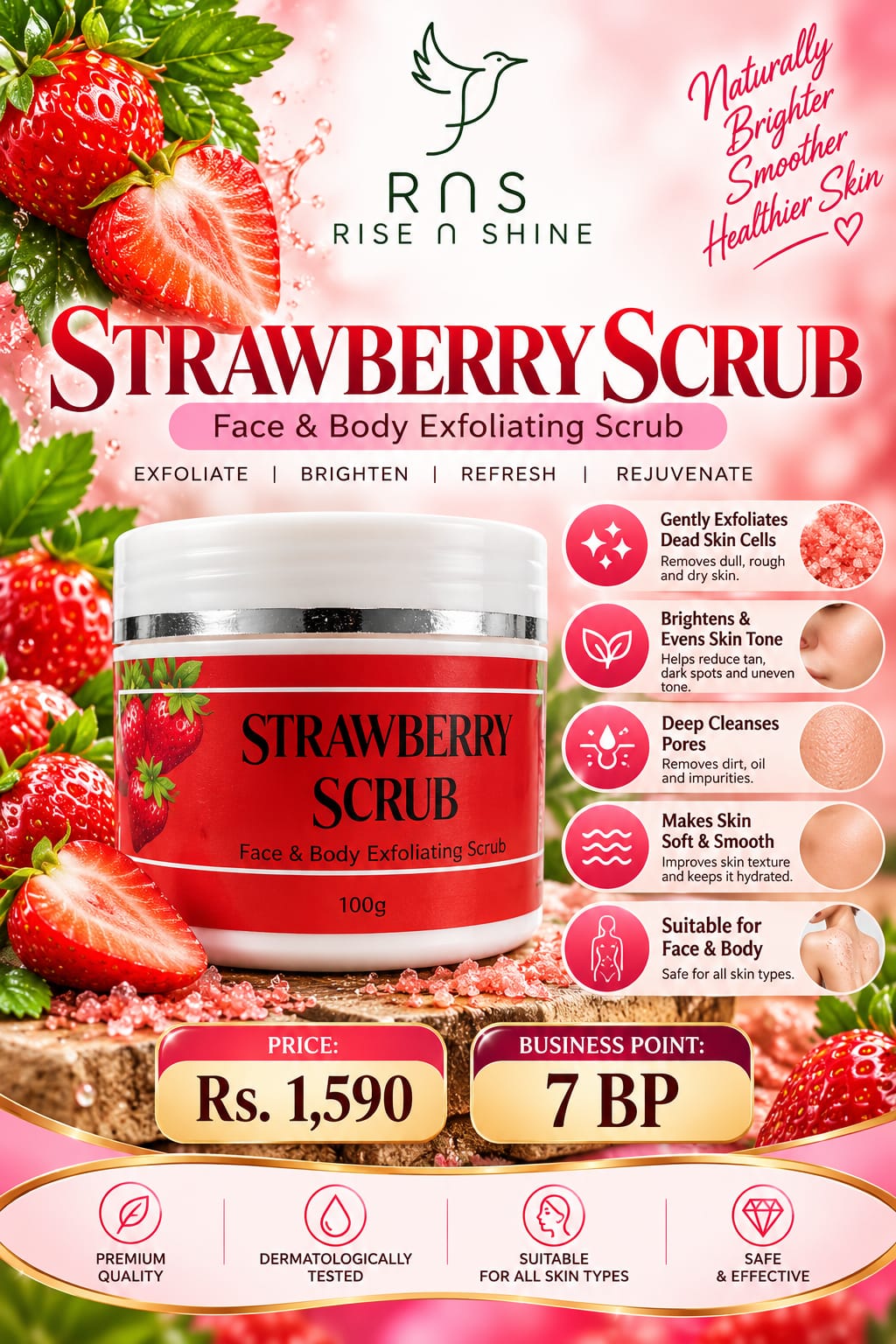 RNS Rise n Shine Strawberry Scrub
